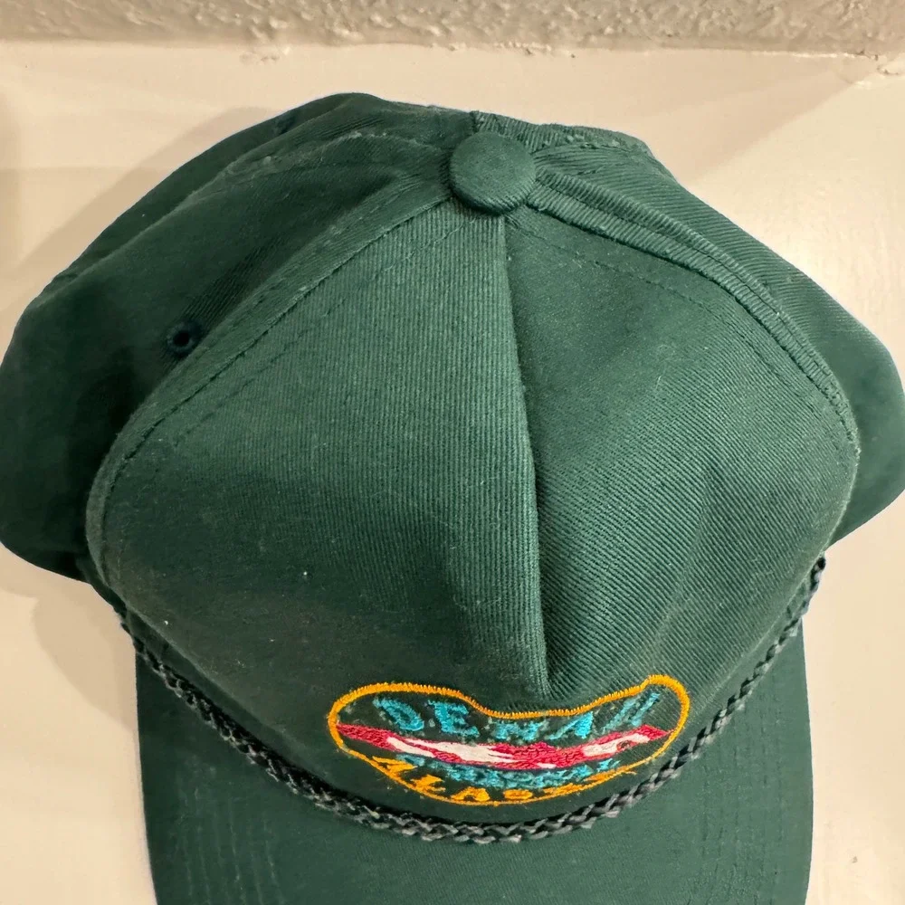 Denali National Park Alaska‎ Embroidered Rope Hat Green Adult One Size Snapback